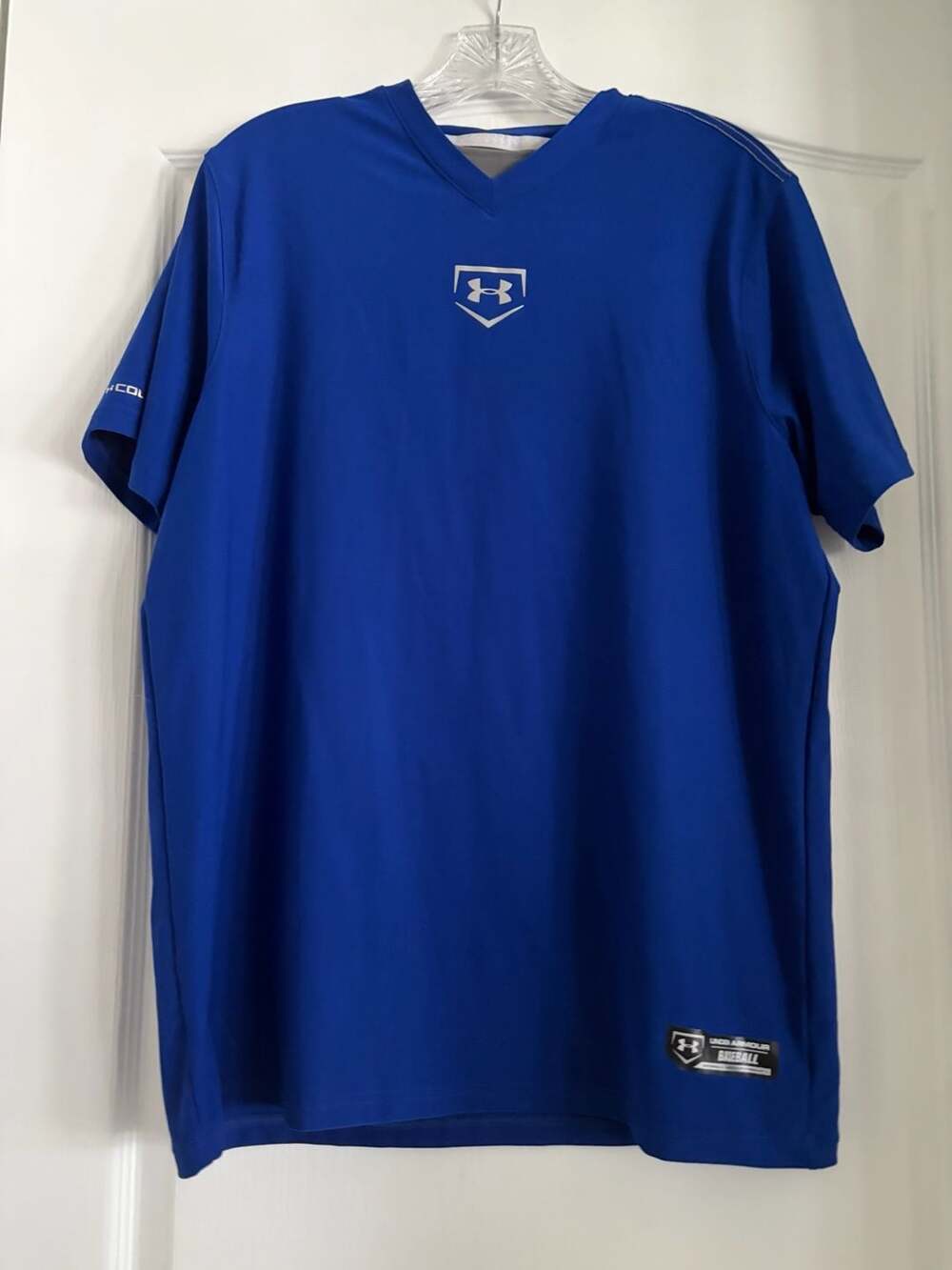 Under Armour HeatGear Loose Baseball Short Sleeve Athletic Shirt Blue Medium